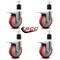 Service Caster 5'' Red Poly Swivel 1-7/8'' Expanding Stem Caster Set Total Lock Brake, 4PK SCC-EXTTL20S514-PPUB-RED-178-4 - alternate 4